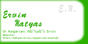 ervin matyas business card